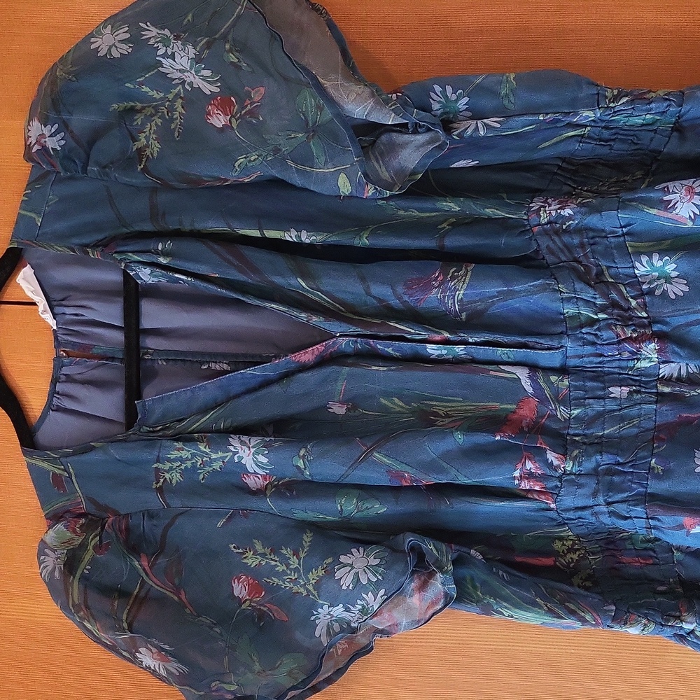 Anthropologie Blue Floral Jumpsuit - Picture 5 of 7